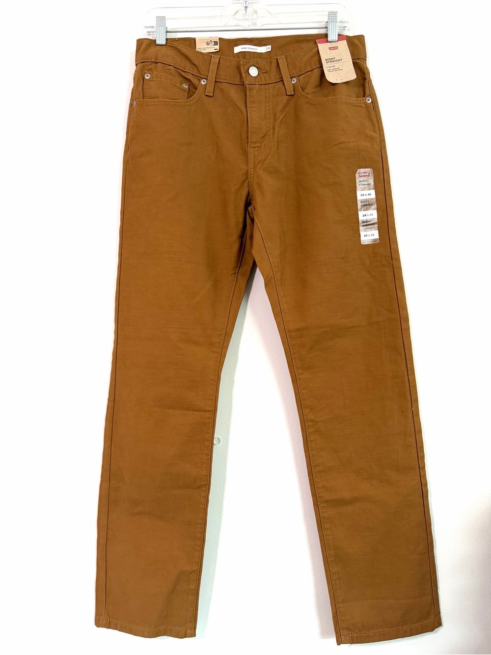 Levi’s Middy Straight Mid Rise Twill Utility Workwear Brown Women’s Pants 28x30